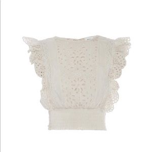 MISA Calina Ivory Eyelet Top. Sz M